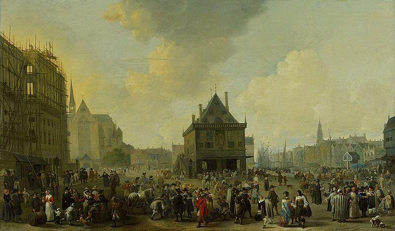 Johannes Lingelbach Dam Square with the New Town Hall under Construction